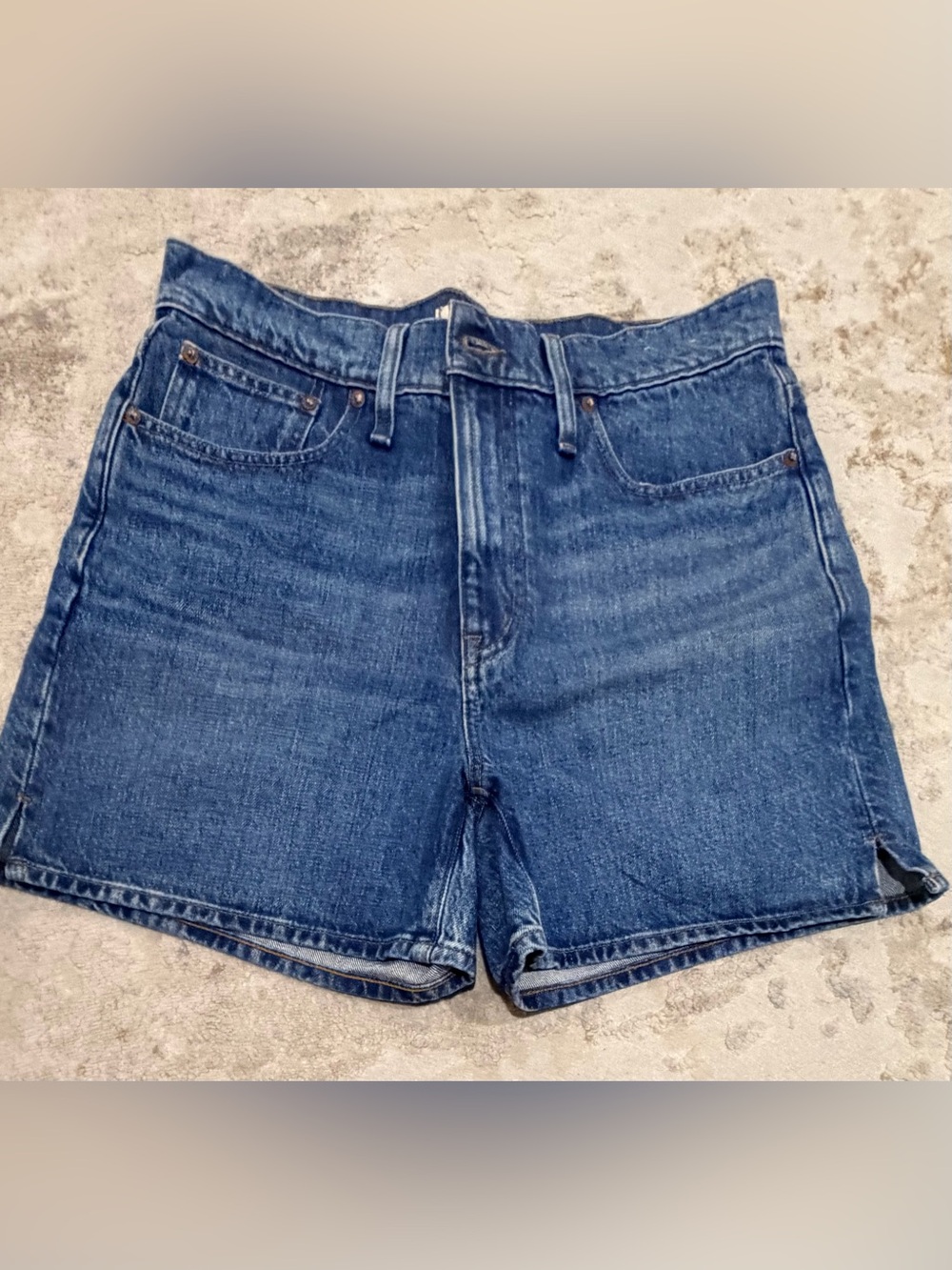 Madewell High-Rise Blue Denim Shorts